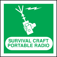 Survival Craft Portable Radio Sign Sticker