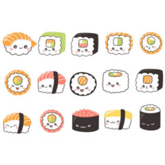 Sushi And Rolls Sticker Sheet