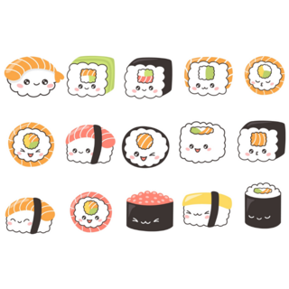 Sushi And Rolls Sticker Sheet
