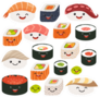Sushi And Sashimi Rolls Sticker