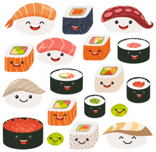 Sushi And Sashimi Rolls Sticker