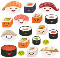 Sushi And Sashimi Rolls Sticker