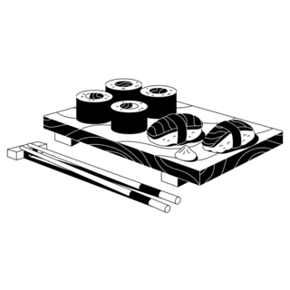 Sushi And Sashimi Tray Sticker