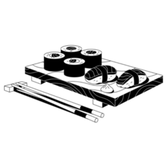 Sushi And Sashimi Tray Sticker