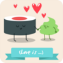 Sushi And Wasabi Love Is Sticker