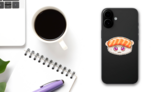 Sushi Cartoon Sticker on a Phone (New) example