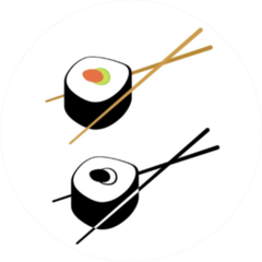 Sushi Color And Monochrome Sticker