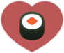Sushi In Heart Sticker