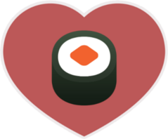 Sushi In Heart Sticker