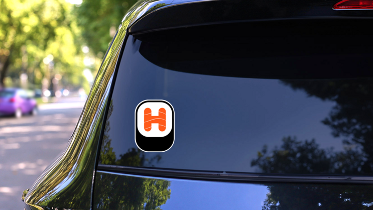 Sushi Letter H Sticker on a Rear Car Window (New) example