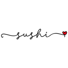 Sushi Love.Lettering Sticker