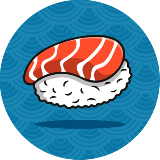 Sushi On Blue Sticker