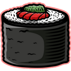 Sushi Pink Drawing Sticker