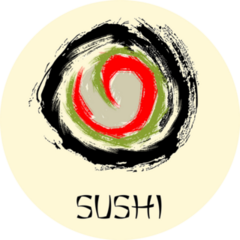 Sushi Roll Abstract Sticker