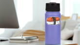 Sushi Roll Sticker on a Water Bottle (New) example
