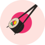Sushi Roll With Nori, Japan Food Sticker