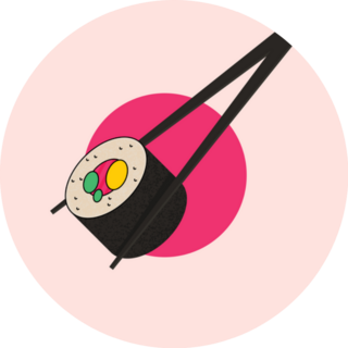 Sushi Roll With Nori, Japan Food Sticker