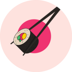 Sushi Roll With Nori, Japan Food Sticker