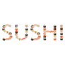 Sushi Rolls Lettering Sticker