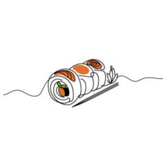 Sushi Rolls Line Sticker 