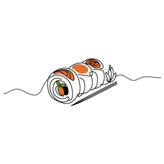 Sushi Rolls Line Sticker 