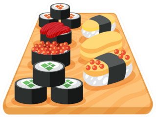 Sushi Rolls On Board Sticker