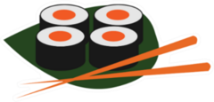 Sushi Rolls On Palm Leaf Sticker