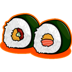 Sushi Rolls Orange Sticker