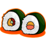 Sushi Rolls Orange Sticker