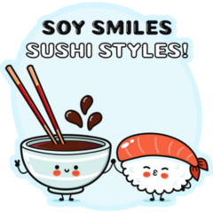 Sushi Soy Smiles Sticker