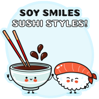 Sushi Soy Smiles Sticker