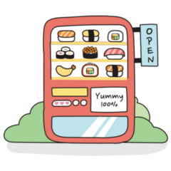 Sushi Vending Machine Sticker