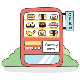 Sushi Vending Machine Sticker