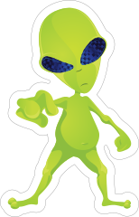 Suspicious Green Alien Sticker
