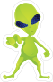 Suspicious Green Alien Sticker