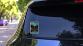 Svartifoss Iceland Sticker on a Rear Car Window (New) example