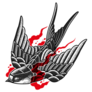 Swallow On Fire Tattoo Sticker