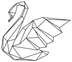 Swan Geometric Line Art Sticker