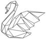Swan Geometric Line Art Sticker