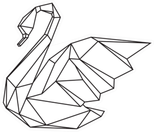 Swan Geometric Line Art Sticker