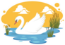 Swan In A Pond Illustration Sticker