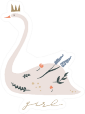Swan Lake Boho Girl Lettering Sticker