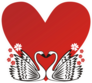 Swan Love Heart Romantic Illustration Sticker