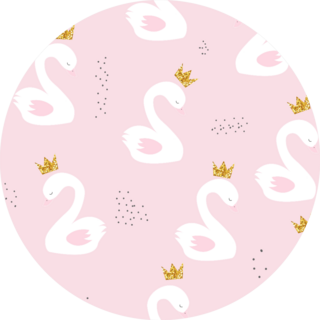 Swan Princess With Golden Glitter Crown Seamless Pattern Sticker
