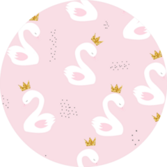 Swan Princess With Golden Glitter Crown Seamless Pattern Sticker