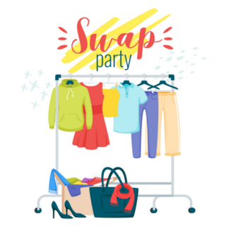 Swap Party Thrifted Clothing Illustration Sticker