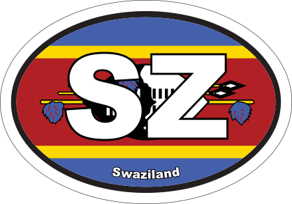 Swaziland Sz Flag Oval Sticker