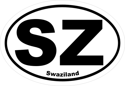 Swaziland Sz Oval Sticker