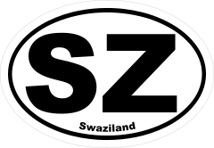 Swaziland Sz Oval Sticker