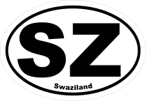 Swaziland Sz Oval Sticker
